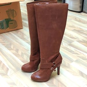 Brown knee high boots